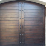 framed wooden garage door